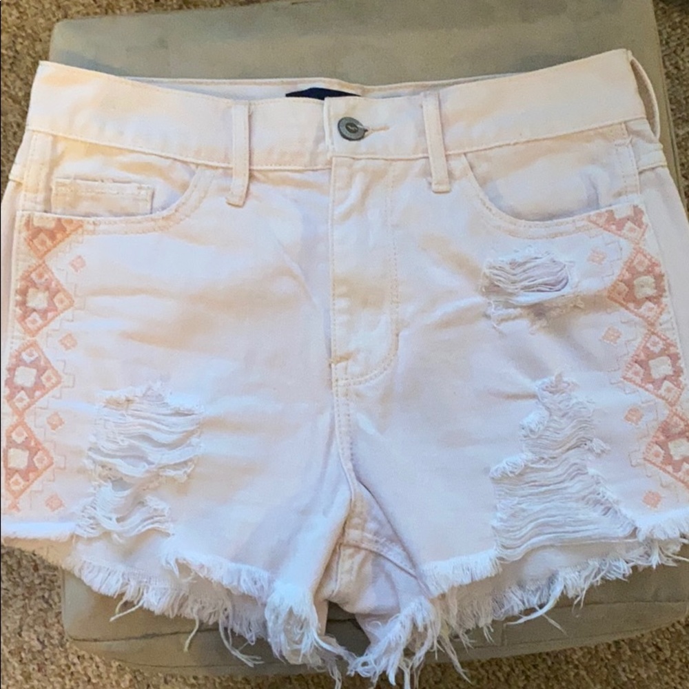 Hollister High-Wasted Ripped Pastel Pink Shorts